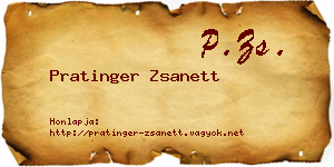 Pratinger Zsanett névjegykártya